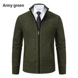 NNEOBA Mens Collar Fleece Sports Zipper Jacket (Green)