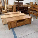 NNETB Solid Wood TV Cabinet with Modern Red Oak Design