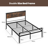 NNECW Industrial Double/Queen Size Bed Frame with 9 Support Legs-Double