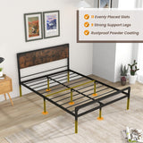 NNECW Industrial Double/Queen Size Bed Frame with 9 Support Legs-Double