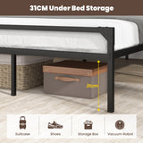 NNECW Industrial Double/Queen Size Bed Frame with 9 Support Legs-Double
