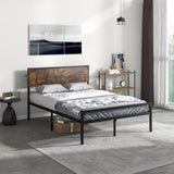 NNECW Industrial Double/Queen Size Bed Frame with 9 Support Legs-Double