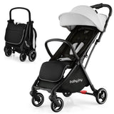NNECW Folding Infant Stoller with Adjustable Canopy for 0-3 Years Old-Gray