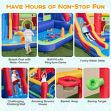 NNECW 9-in-1 Inflatable Bounce Castle with Waterslide for 3+ (with 680W Blower)