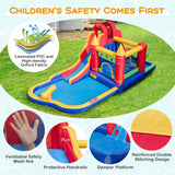 NNECW 9-in-1 Inflatable Bounce Castle with Waterslide for 3+ (with 680W Blower)