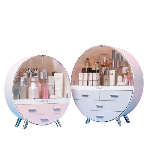 NNEOBA Drawer Makeup Organizer Cosmetic Storage Box Waterproof Desktop Organizer Transparent Beauty Boxes Birthday Gifts