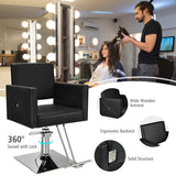 NNECW 360° Swivel Barber Chair with Adjustable Height for Hair Salon