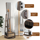 NNECW Swivel Jewelry Cabinet with Full-Length Mirror for Bedroom-Coffee