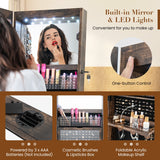 NNECW Swivel Jewelry Cabinet with Full-Length Mirror for Bedroom-Coffee