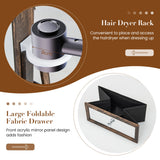 NNECW Swivel Jewelry Cabinet with Full-Length Mirror for Bedroom-Coffee