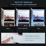 NNECW 159 CM Lockable Jewelry Organizer with 3-Color LED Lights-White