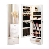 NNECW 120 CM LED Jewelry Mirror Cabinet with Full-Length Frameless Mirror