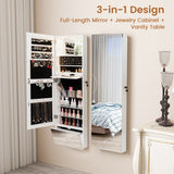 NNECW 120 CM LED Jewelry Mirror Cabinet with Full-Length Frameless Mirror