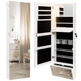 NNECW 120 CM LED Jewelry Mirror Cabinet with Full-Length Frameless Mirror