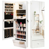NNECW 120 CM LED Jewelry Mirror Cabinet with Full-Length Frameless Mirror