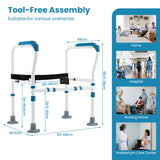 NNECW Toilet Safety Rail with Adjustable Height for Elderly