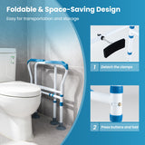 NNECW Toilet Safety Rail with Adjustable Height for Elderly