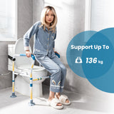 NNECW Toilet Safety Rail with Adjustable Height for Elderly