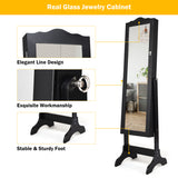 NNECW Full-length Lockable Jewelry Storage Armoire with 4 Tilting Angles-Black
