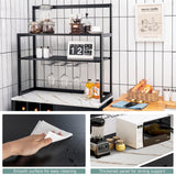 NNECW Freestanding Kitchen Cabinet with Wine Rack for Dining Room
