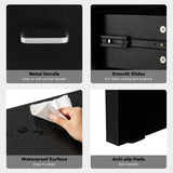 NNECW 2-tier Wooden Bedside Table with Storage Drawer & Cabinet for Bedroom/Living Room/Office-Black