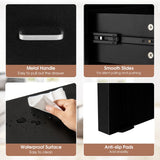 NNECW 2-tier Wooden Bedside Table with Storage Drawer and Cabinet for Bedroom/Living Room/Office-Black-2 pieces