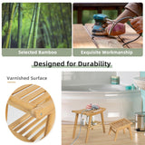 NNECW Bamboo Shower Seat Bench with Foot Stool for Indoor & Outdoor