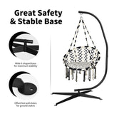 NNECW Hammock Chair with C-shaped Chair Stand for Indoor and Outdoor Use