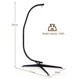 NNECW 2-Seat Hammock Chair with C-shaped Chair Stand & Cushion