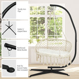 NNECW 2-Seat Hammock Chair with C-shaped Chair Stand & Cushion