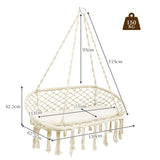 NNECW 2-Seat Hammock Chair with C-shaped Chair Stand & Cushion