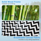 NNECW Folding Solid Wood Beach Chair with Adjustable Backrest for Outdoor