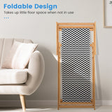 NNECW Folding Solid Wood Beach Chair with Adjustable Backrest for Outdoor