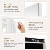 NNECW 360° Swivel Jewelry Cabinet Armoire with Cosmetics Storage for Bedroom