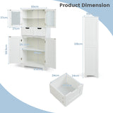 NNECW 5-layer Freestanding Floor Cabinet for Bath