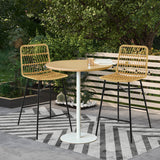 NNECW Set of 2 69 cm Rattan Bar Stools with Sturdy Metal Frame