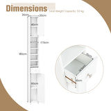 NNECW Slim Bathroom Tall Cabinet with 2 Doors 1 Drawer and 5 Shelves-White