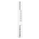 NNECW Slim Bathroom Tall Cabinet with 2 Doors 1 Drawer and 5 Shelves-White