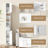 NNECW Slim Bathroom Tall Cabinet with 2 Doors 1 Drawer and 5 Shelves-White