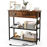 NNECW Console Table with Charging Station for Living Room/Entry