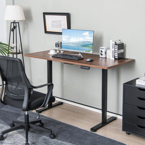 NNECW Electric Dual-Motor Stand up Desk Frame with Memory Controller for Home Office-Black