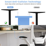 NNECW Electric Dual-Motor Stand up Desk Frame with Memory Controller for Home Office-Black