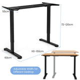 NNECW Electric Dual-Motor Stand up Desk Frame with Memory Controller for Home Office-Black