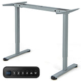 NNECW Electric Dual-Motor Stand up Desk Frame with Memory Controller for Home Office-Grey