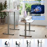 NNECW Electric Dual-Motor Stand up Desk Frame with Memory Controller for Home Office-Grey