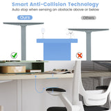NNECW Electric Dual-Motor Stand up Desk Frame with Memory Controller for Home Office-Grey