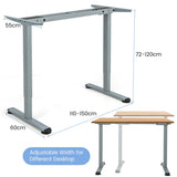 NNECW Electric Dual-Motor Stand up Desk Frame with Memory Controller for Home Office-Grey