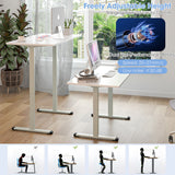 NNECW Electric Dual-Motor Stand up Desk Frame with Memory Controller for Home Office-White