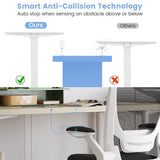 NNECW Electric Dual-Motor Stand up Desk Frame with Memory Controller for Home Office-White