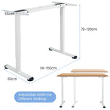 NNECW Electric Dual-Motor Stand up Desk Frame with Memory Controller for Home Office-White